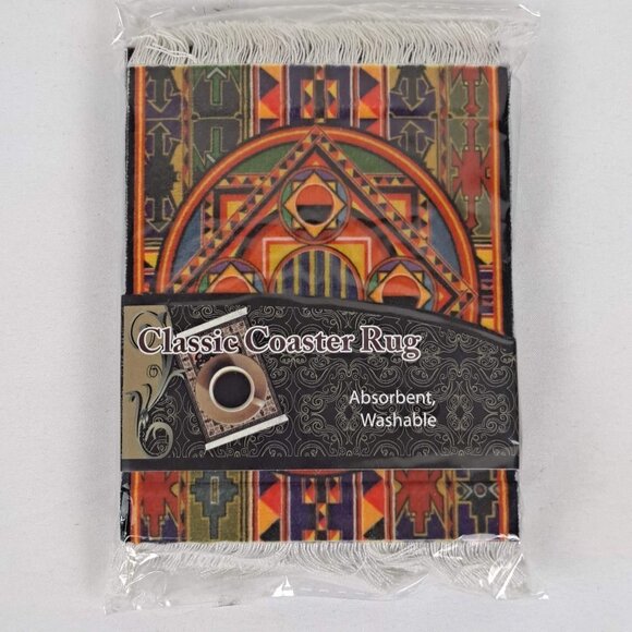Arabic Rug Mouse Pad with Set of 4 Matching Coasters Multicolor Geometric NWT - Picture 8 of 10